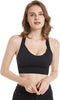 Women's Seamless Padded Sports Bra – Breathable, Stretch Crossback Bustier Top with Back Embellishment (10023)