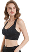 Women's Seamless Padded Sports Bra – Breathable, Stretch Crossback Bustier Top with Back Embellishment (10023)