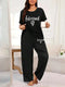 Blessed Me Sleep Round Neck Plazzo PJ Set (7011)