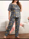 Multi-Color Heart Pattern Gray Nightwear & Home Wear (7008)